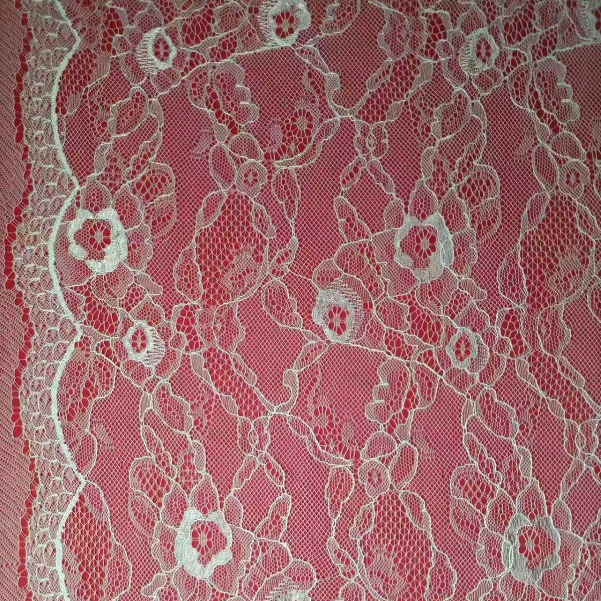 锦纶连线蕾丝花边面料经典裙子上衣装饰无弹网布时装婚纱