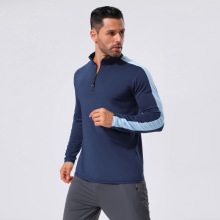 lulu秋冬男款休闲户外立领半拉链袖跑步健身速干衣长现货印字LOGO