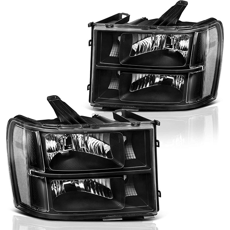 Aplicable a GMC07 - 13 Sierra faro medio ensamblaje halógeno original modelo negro con reflector transparente