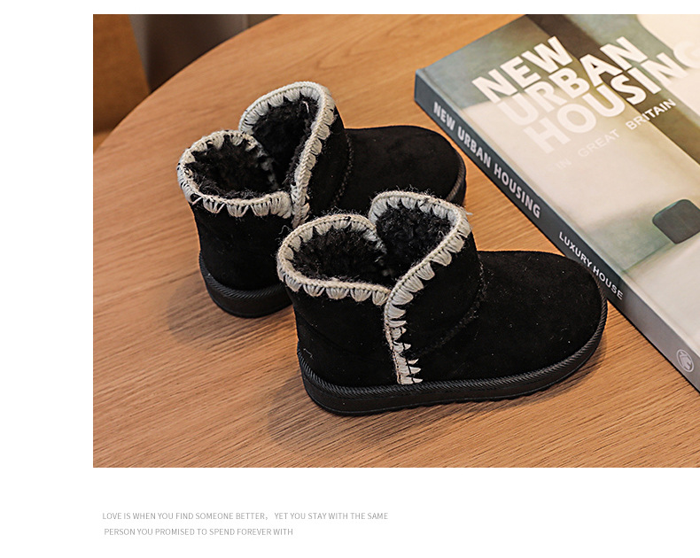 Girls Thick Snow Boots With Plush Lining For Winter Comfort_voghion.com