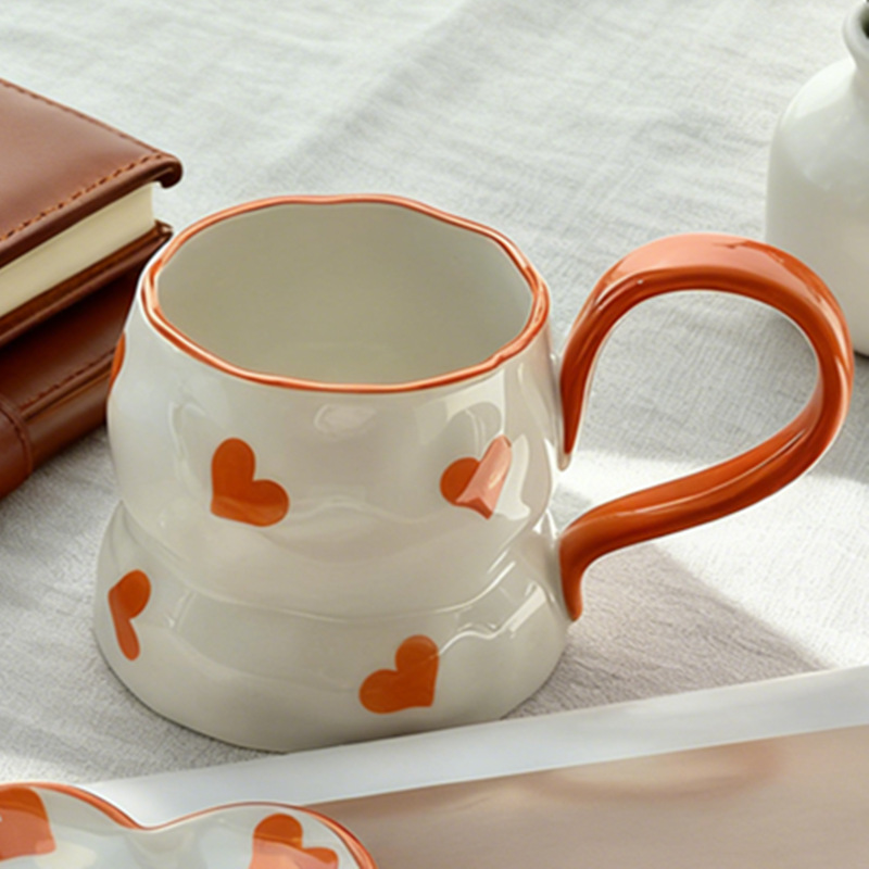 Transfronterizos mano mano pintada golondrina taza de cerámica retró nicho taza de café de desayuno conjunto de plato de taza de té