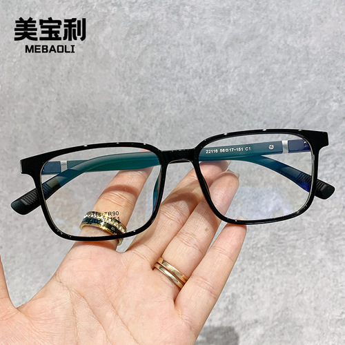 22116 new physical store glasses myopia retro square frame TR90 eye frame fashion decorative flat glasses frame