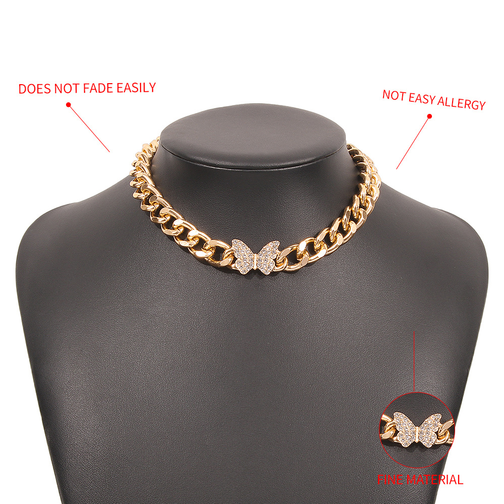 Fashion Gold Color Butterfly Chain Choker