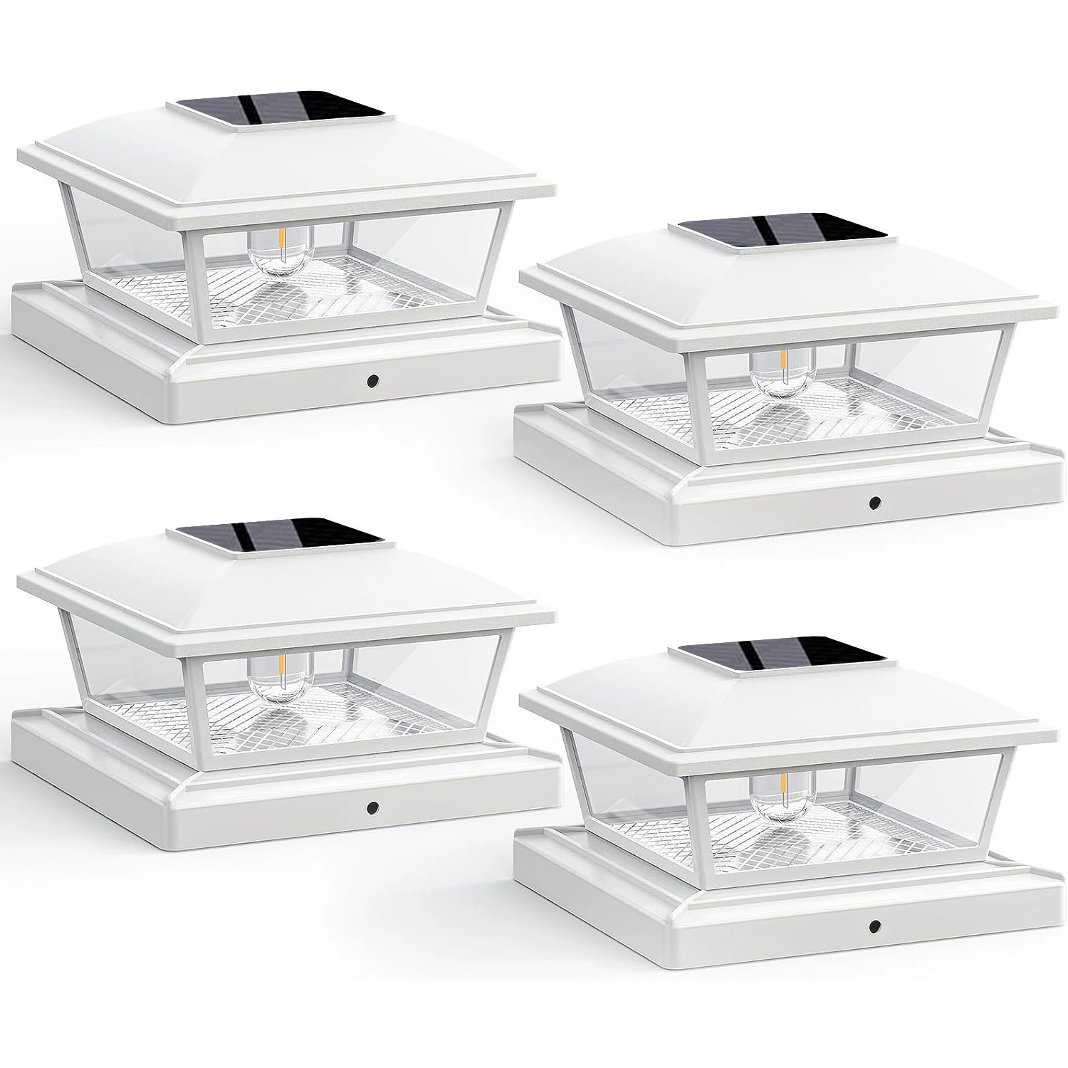 Уличная солнечная колонная лампа со светодиодной лампой Эдисона, подходящая для лампы-колонки 4x4 палубы, забора, крыльца