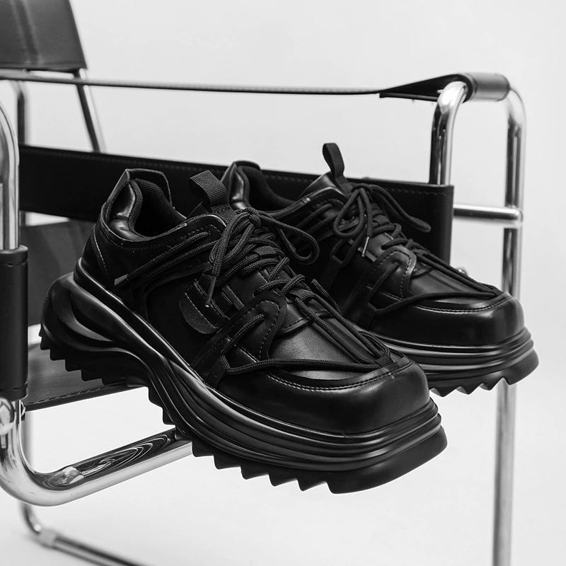Черные самурайские мужские туфли кожаные туфли весной и осенью новые виды спорта и отдыха