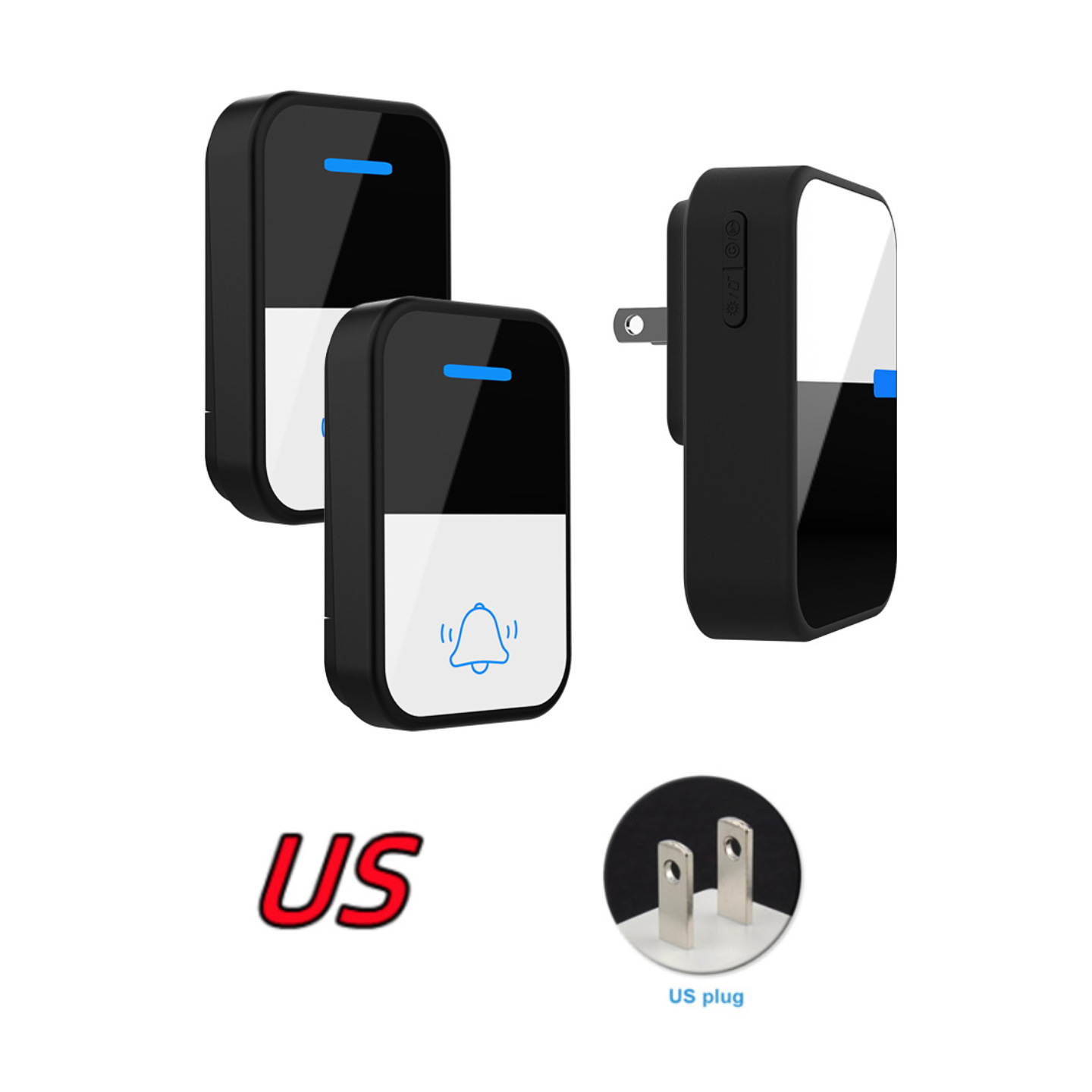 [Battery] remota pared penetrable inalámbrica timbre electrónico de cuatro niveles de alto volumen de llamada recordador CR2032