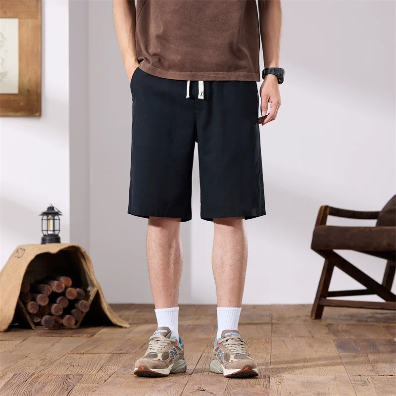 Summer shorts for leisure, sports trousers, elastic waist, cotton and linen