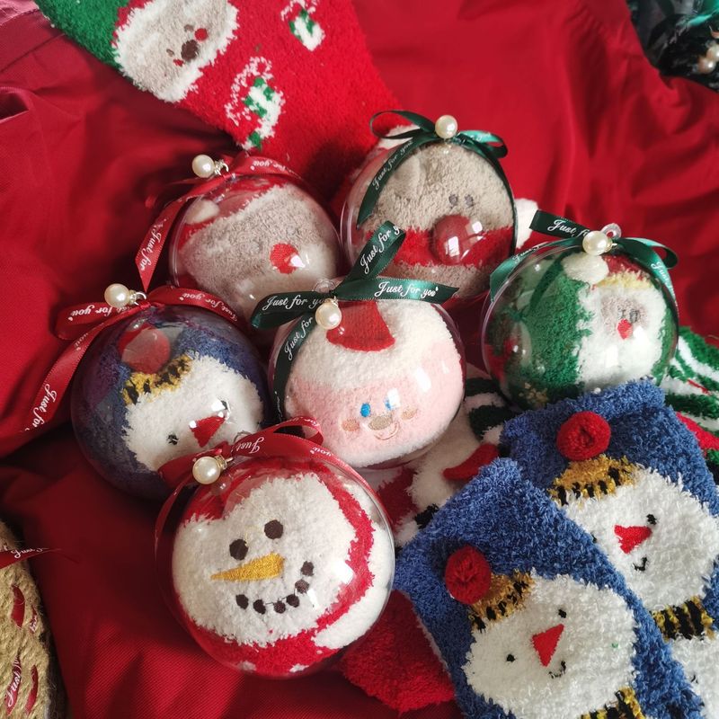 クリスマスボール靴下サンゴのベルベットの女性冬の耐寒性とベルベットの厚い睡眠靴下クリスマスプレゼントのストッキング|undefined