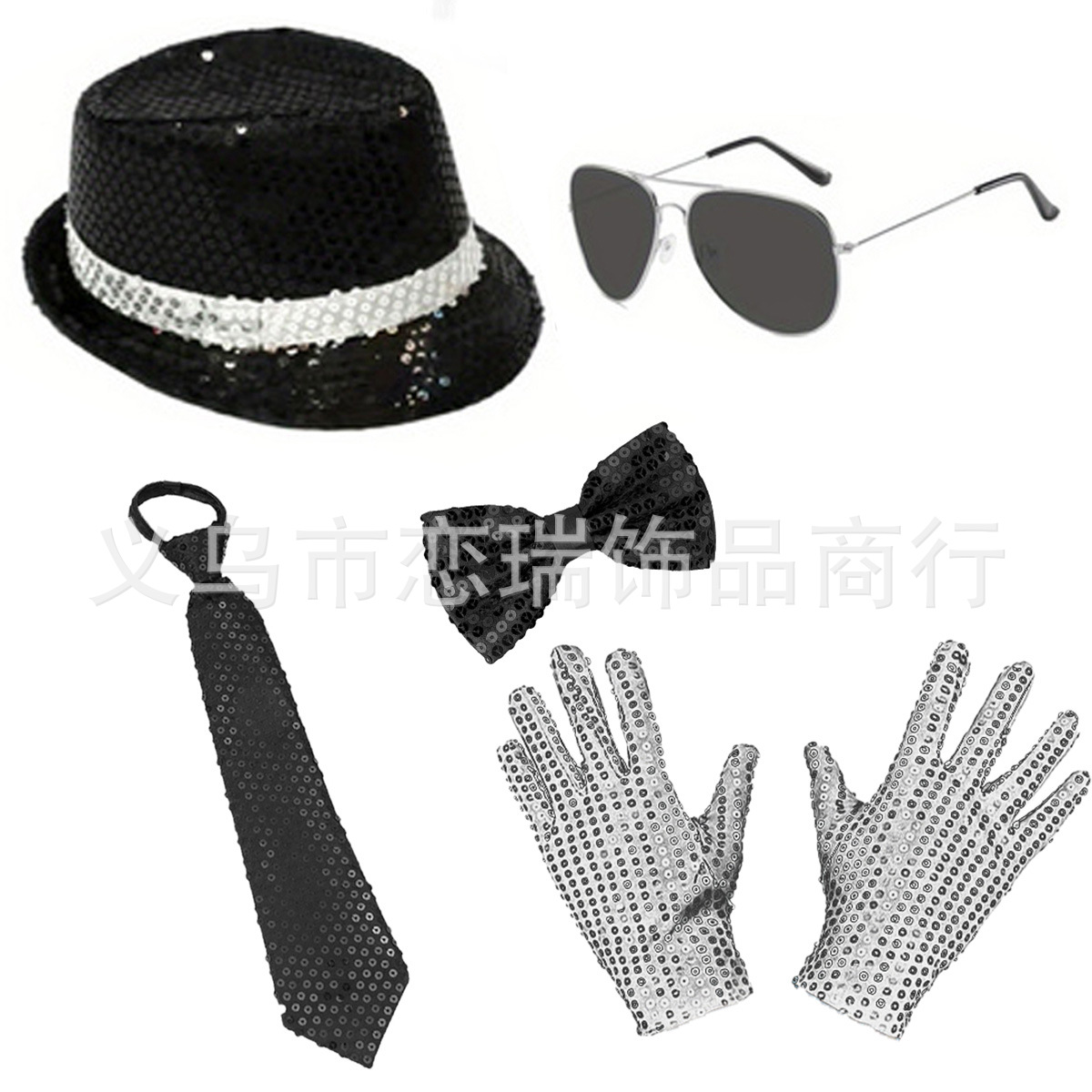 70s DISCO espectáculo accesorios esquinilla sombrero corbata guantes cinturón hombre conjunto Xiaoyin TEMU en stock