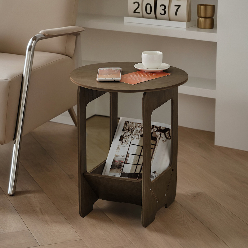 Bedside Storage Home Table Living Room Storage Table Modern Simple Style Portable Round Table Black and White Two-Color Furniture Round Table