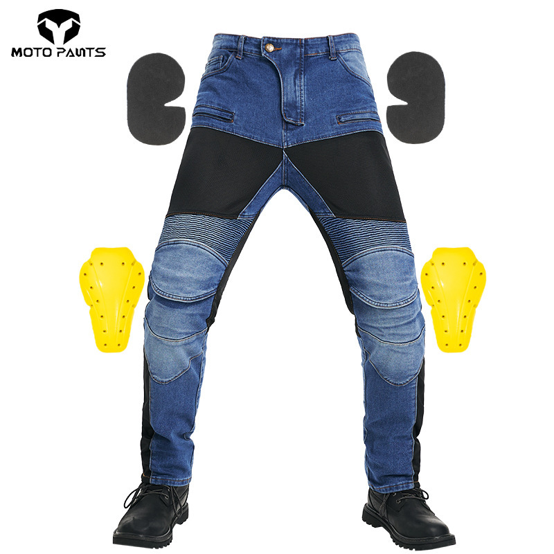 Factory Direct Sales Spot Pk-719 Motorcycle Cycling Jeans Summer Breathable Cycling Pants Elastic Slim Fit