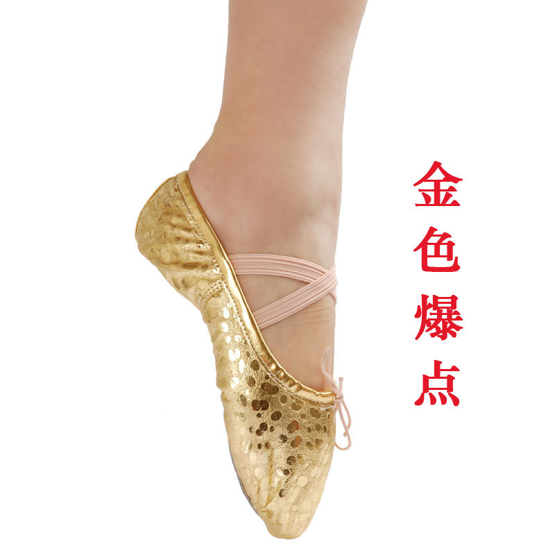 Zapatos de baile dorados, zapatos de entrenamiento de suela suave para niños y mujeres, zapatos de ballet para niñas, garras de gato, actuación de danza folclórica del vientre para adultos