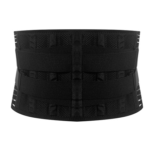 Back support belt relieves lower back pain, breathable mesh design with pressure pad, adjustable support straps