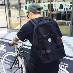 Carhartt Trendy New Backpack for Men and Women Skateboard Bag Workwear Bag Canvas Laptop Backpack Student Schoolbag Streetwear