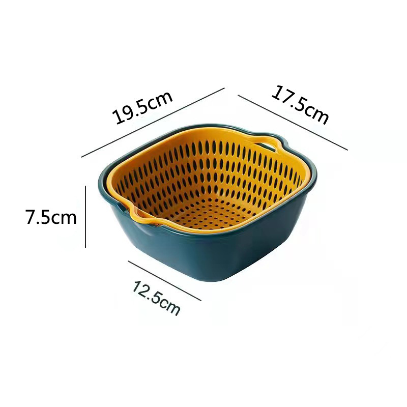 Cesta de drenaje de doble capa 8 conjuntos de 6 conjuntos de platos de lavar cestas de drenaje de frutas de cocina cestas de verduras de fugas de agua de doble capa cuenca de drenaje