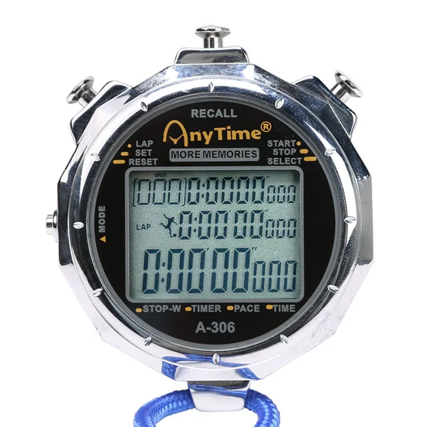 A- 306 three-row 200-channel memory stopwatch electronic sports stopwatch track and field running game timer shockproof drop-resistant
