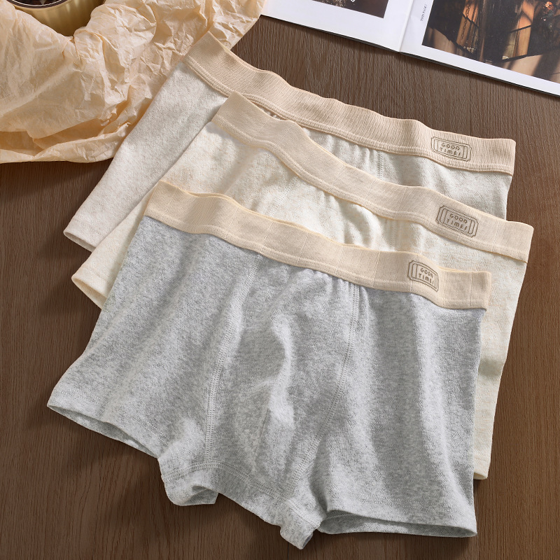 Ropa interior para hombre, algodón, antibacteriano, transpirable, entrepierna, pantalones cuadrangulares, cintura media, cómodos pantalones cortos bóxer para hombre, cabeza, ropa interior para niños
