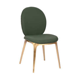 设计师创意餐椅皮布艺不锈钢镀金架简约时尚树叶椅轻奢餐厅椅子