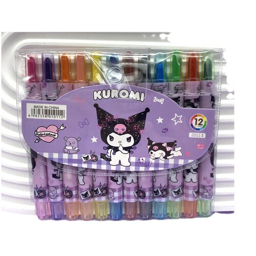 Foreign trade cross-border Sanrio Kurome rotating crayon Melody Big-eared Dog 12-color oil pastel short painting pen