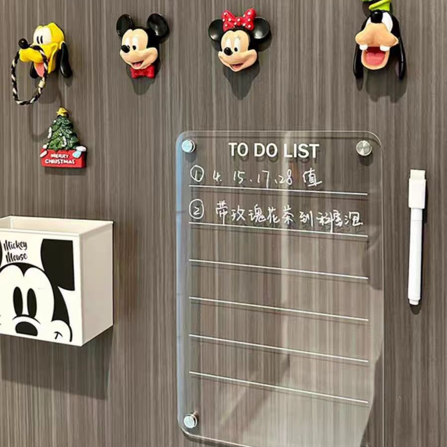 德国磁吸冰箱贴透明亚克力展示牌计划表家用入户铁门备忘录可擦