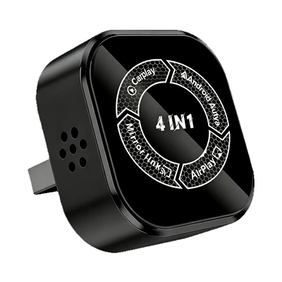 Cross-border four-in-one car-machine connectivity box, intelligent reverse control carplay module, screen mirroring carplay box (Other Car Video) - black-aluminum-alloy-overseas-version-four-in-one