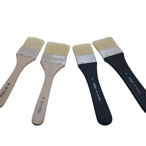 Thickened long-hair paint brush pig bristle brush dust cleaning oil painting barbecue wooden handle paint brush imitation pig bristle brush