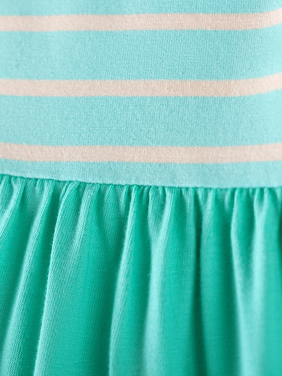 Little maven falda para niños de estilo europeo y americano al por mayor nuevo estilo otoño vestido de manga larga falda de algodón bebé a rayas
