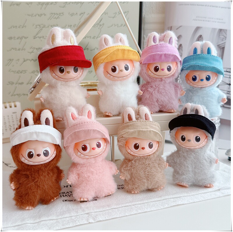 Labubu Fourth Generation 4.0 Doll Clothes Black Open Top Solid Color Duckbill Hat Labubu Doll Clothes Doll Replacement