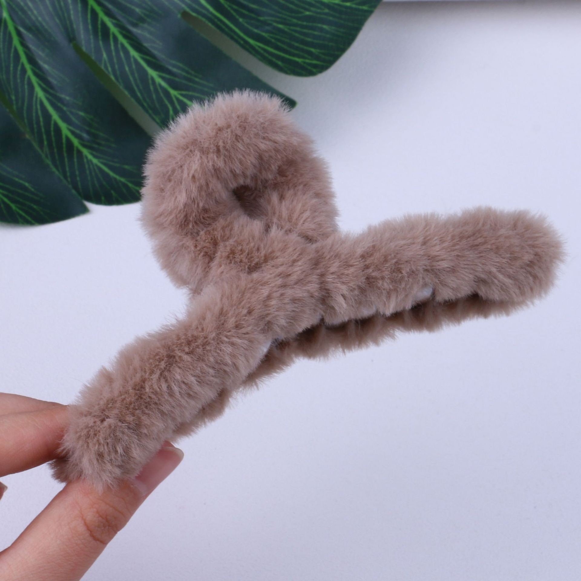 11cm 털 뭉치 집게핀, 옅은 갈색