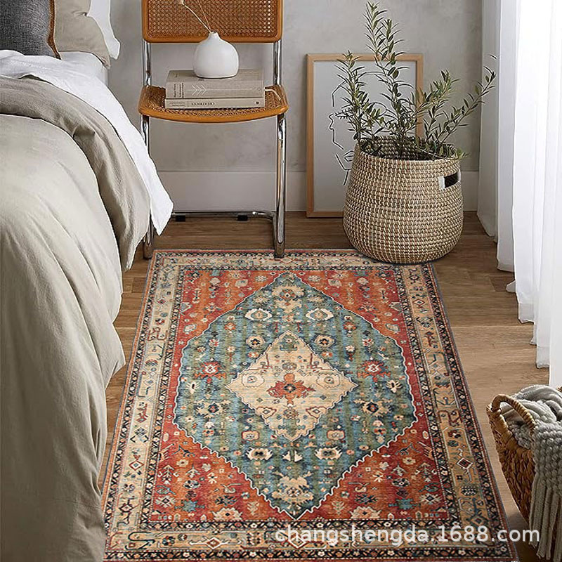 跨境波斯風客廳地毯民族風沙發茶几毯臥室全鋪加厚仿羊絨地毯地墊