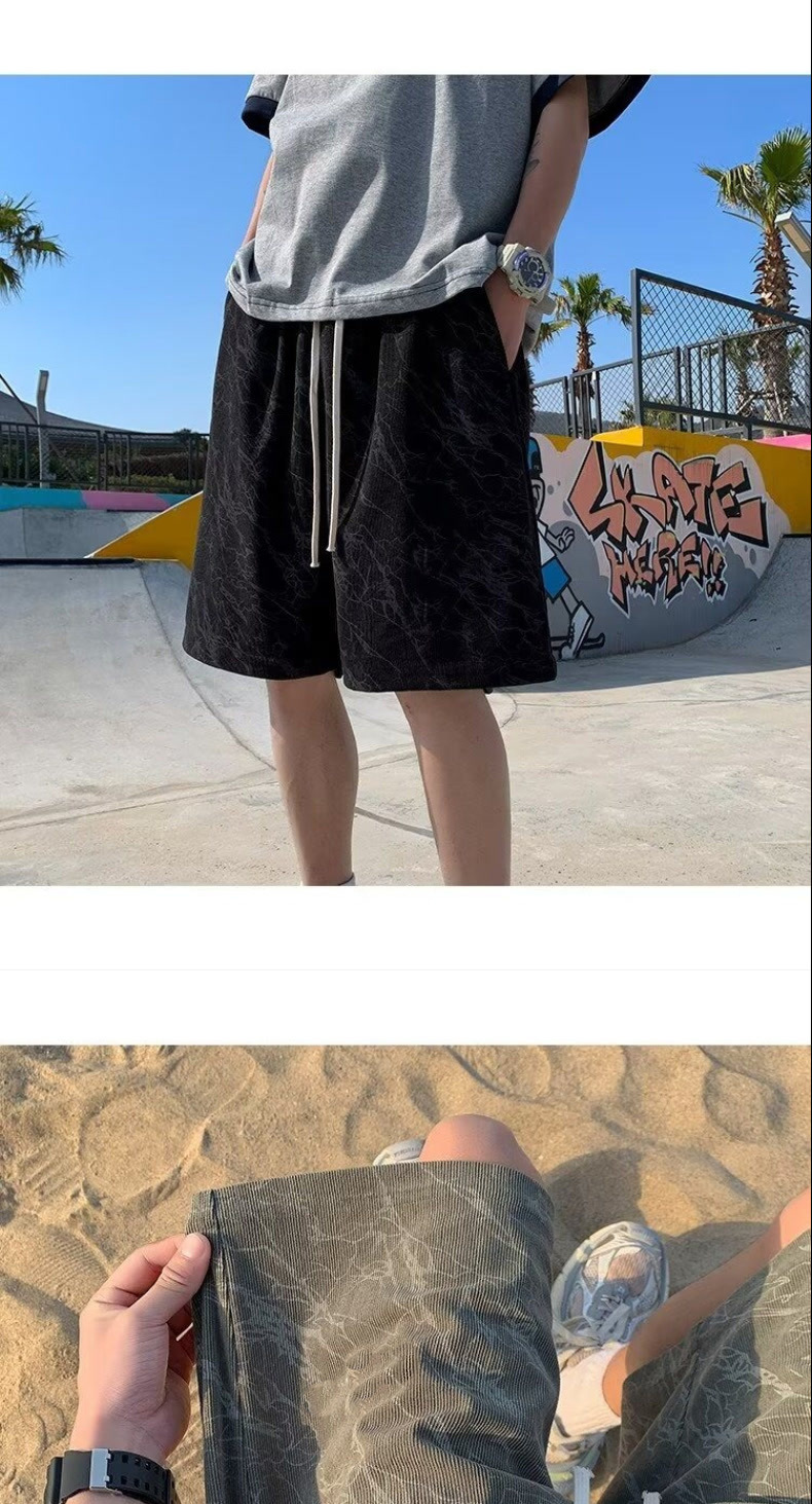 Men's Heavyweight Drape Casual Shorts Loose Fit Mid Waist Drawstring Summer Thin Plus Size Elegant Basic Trendy Brand_viptrois.com