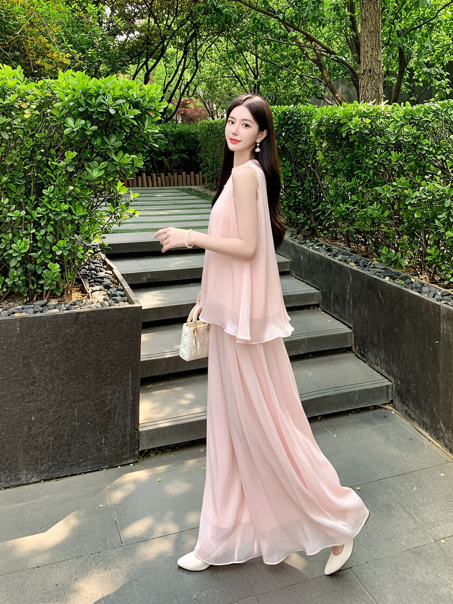 Bộ áo ren hoa + chân váy đính đá hai mảnh phong cách tân cổ điển — Trang chủ, bộ đồ, nửa váy