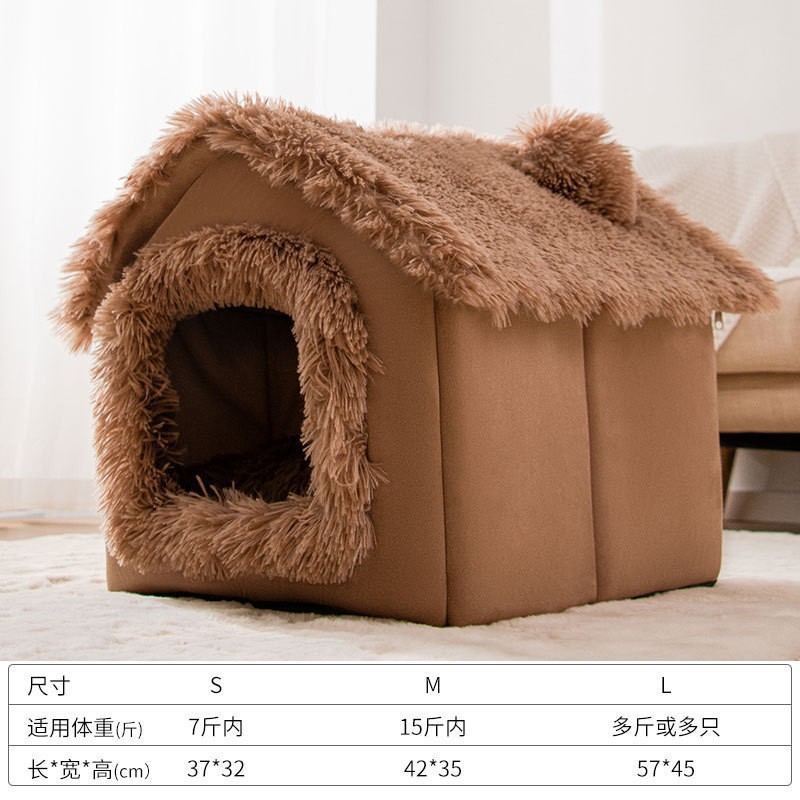 Perrera tipo de casa Four Seasons universal perro pequeño Teddy cubo extraíble y lavable Casa de perro gato cama nido primavera y otoño suministros para mascotas