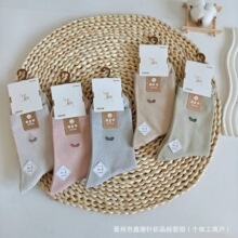 宏桐彤少年袜新款女士中筒棉线袜厚款休闲韩版中腰袜糖果色商务袜