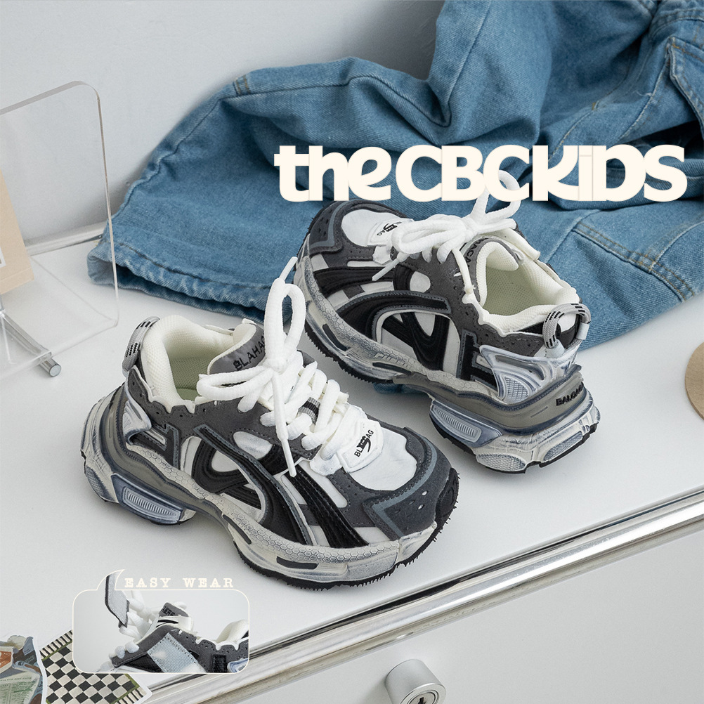 TheCBC【巴黎七代】兒童老爹鞋秋冬加絨男女童低幫運動鞋239271
