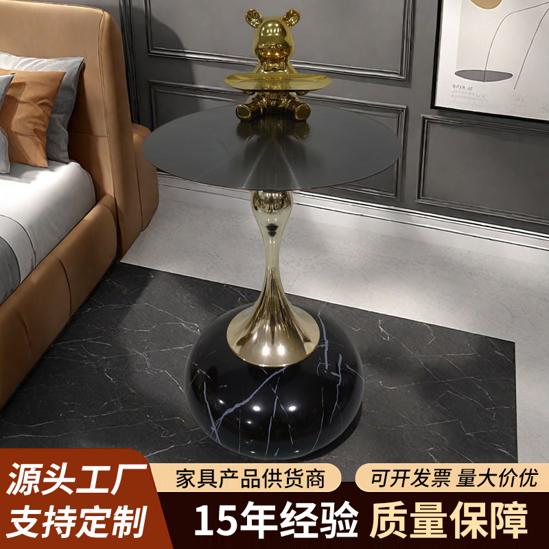 Italian-Style Modern Coffee Table, Living Room Mobile Corner Table, Side Table for Home Use, Light Luxury Balcony Minimalist Sofa Side Table