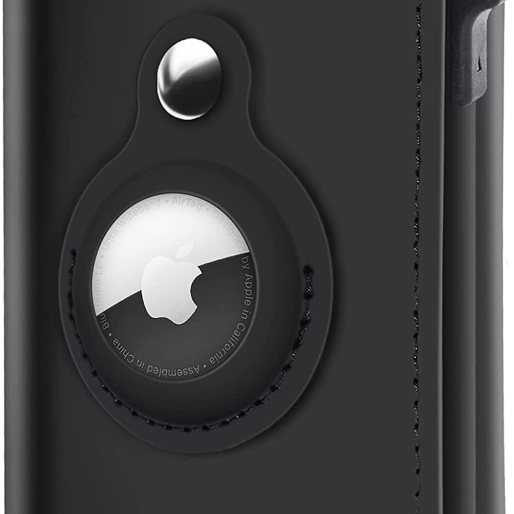 RFID europeo y americano Amazon metal aleación de aluminio titular de la tarjeta Airtag metal 100% cuero genuino Comercio exterior hombres