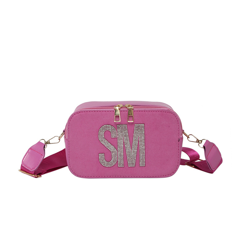 Moda personalizada, tendencia, bolso de mujer, ocio, todo fósforo, letra de nicho, bolso cuadrado pequeño, correa ancha, bolso de mensajero de un solo hombro popular