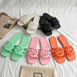 PVC����G����ʽ�p�U��һ����Ь �ٴ�ƽ��Ů��Ь���eɳ������Ь