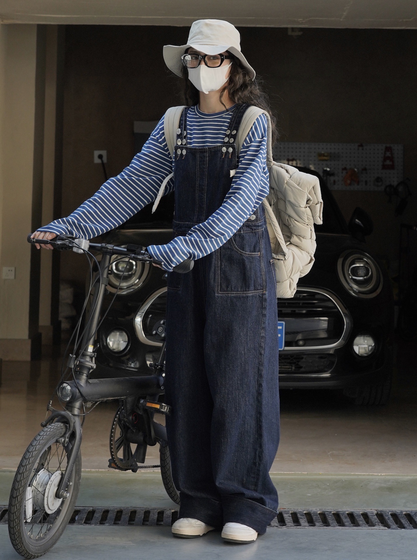 New Arrival Japanese Style Retro Wide-leg Tooling Denim Overalls for Spring Adjustable Loose Slimming Casual Pants for Women