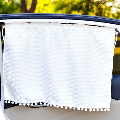 privacy light shielding curtain, Car curtains - waffle-pure-white-single-piece-6543cm