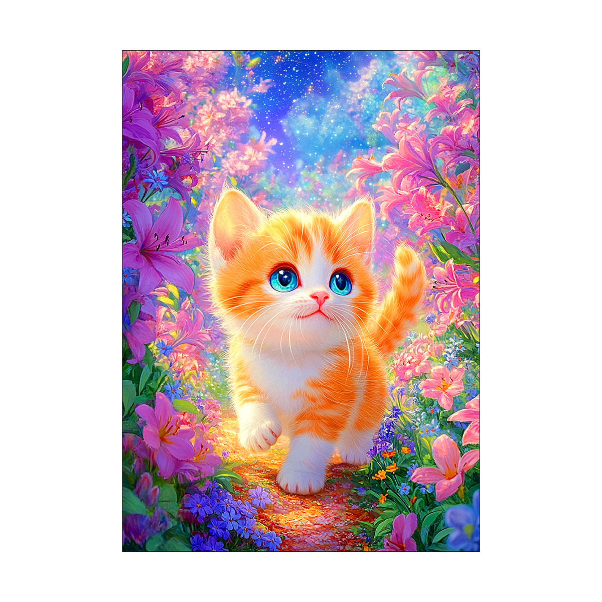 [Algodón importado] Mona Lisa Real Arbusto de bordado cruzado pequeño gato naranja nuevo departamento de curación decoración bordado a mano image 5