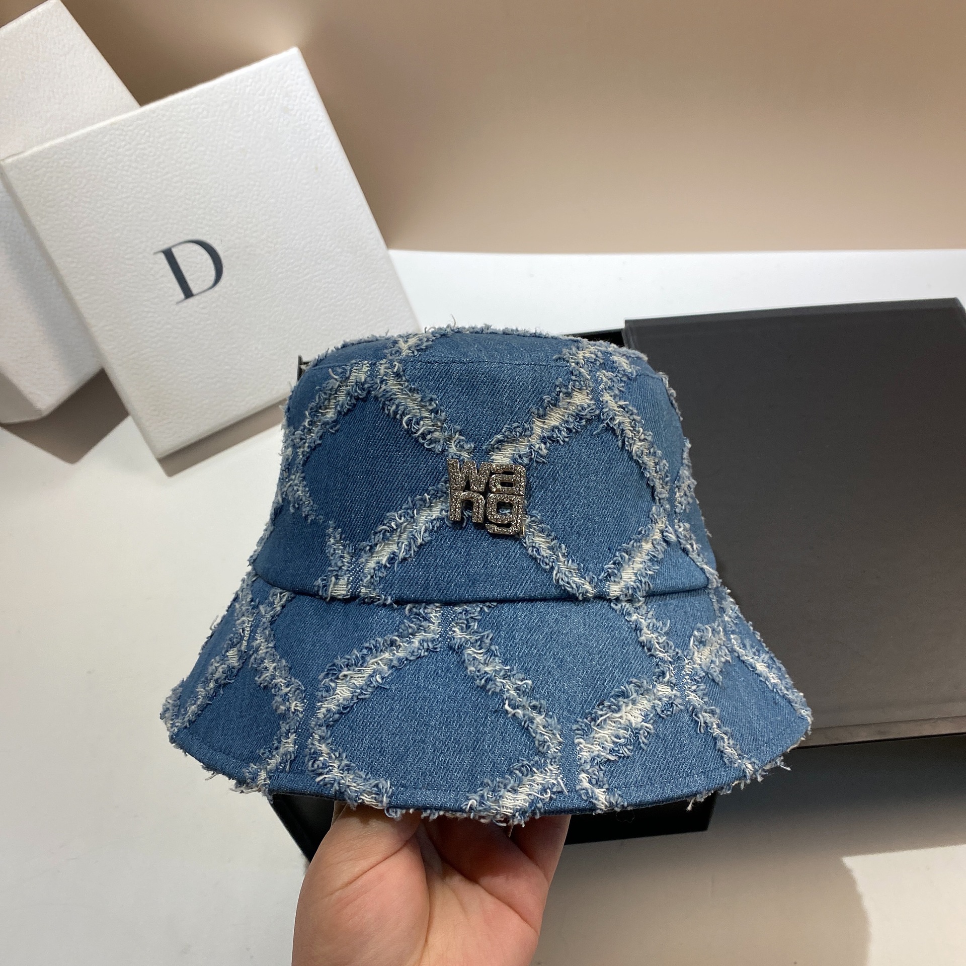 WANG King Leisure Cappello da Donna Coreano Eition Nappa con Foro Rotto Baffo di Gatto Cowboy Pescatore Stagionale Versatile_voghion.com