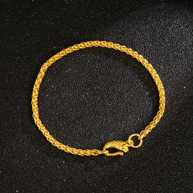 Pulsera de oro de arena de Vietnam koi hebilla cadena de moda nacional de niña retro largo tiempo no se desvanece suministro de fábrica a juego al por mayor