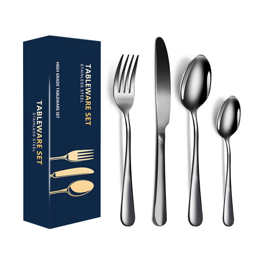 Cross-border Amazon 1010 stainless steel tableware four-piece set 24-piece Western steak knife, fork, spoon gift box set