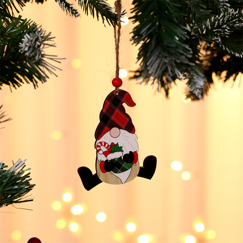 Christmas Doll Wood Party Hanging Ornaments display picture 2