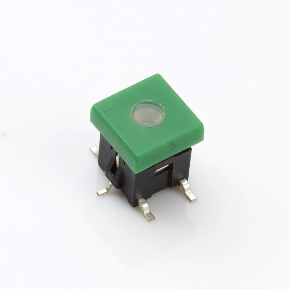 带灯轻触开关厂家HX01-1M环保耐高温微动按键开关批发带帽子