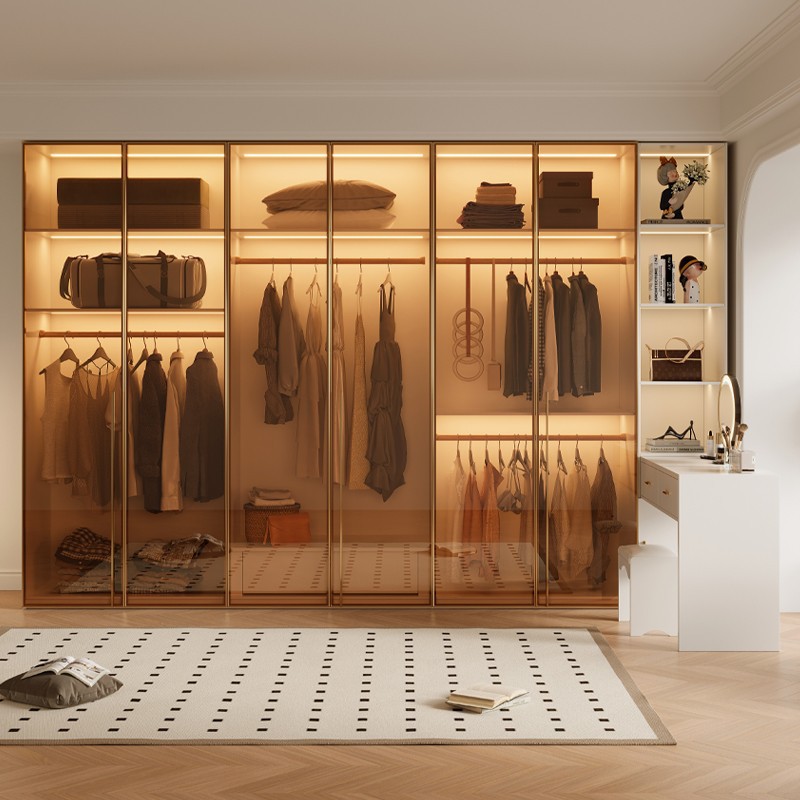Modern light luxury one-door to ceiling glass door cloakroom…