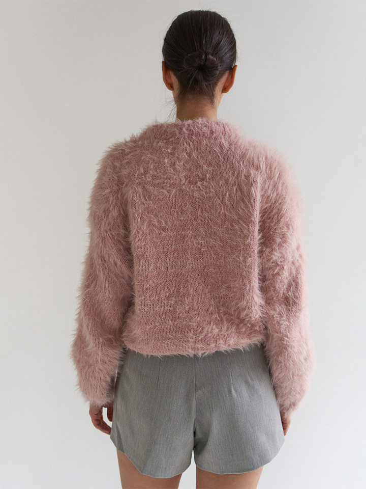 Áo cardigan len dệt kim dáng suông cổ tròn tay dài cài nút phong cách Hàn Quốc — Màu nâu, Xanh quân đội, màu hồng, Đỏ (Còn hàng) chi tiết 33