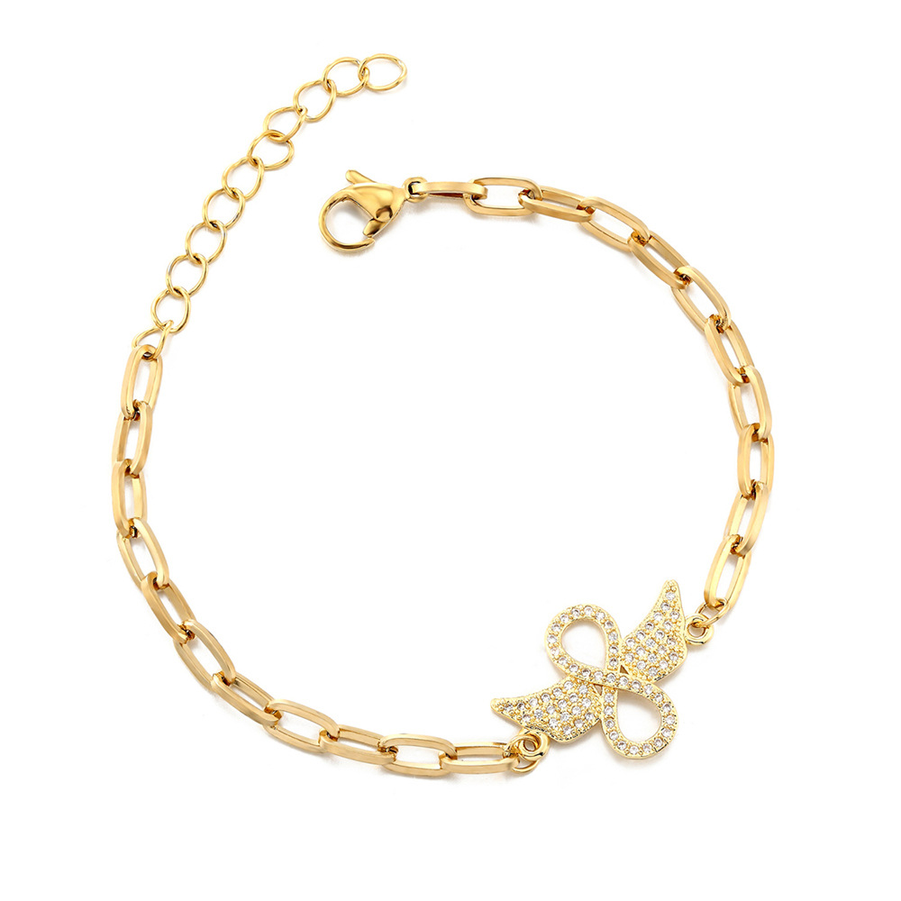 small design universal chain with zircon stainless steel